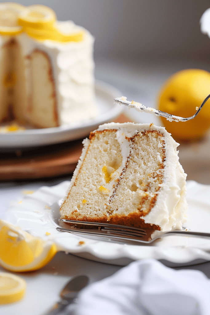 Serving Lemon Angel Food Cake