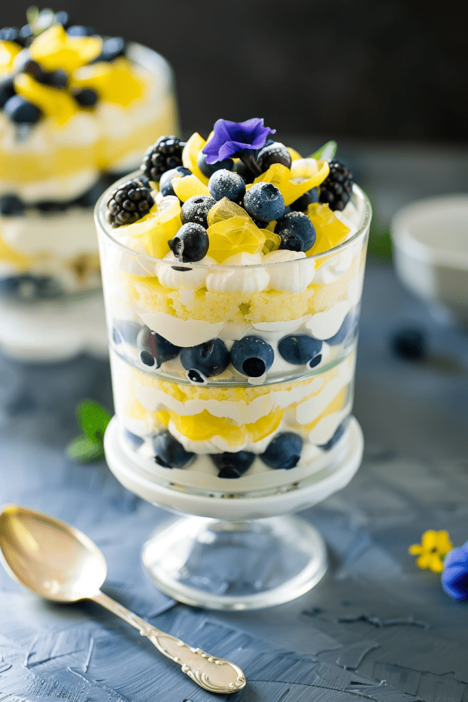 Serving Lemon Blueberry Trifle