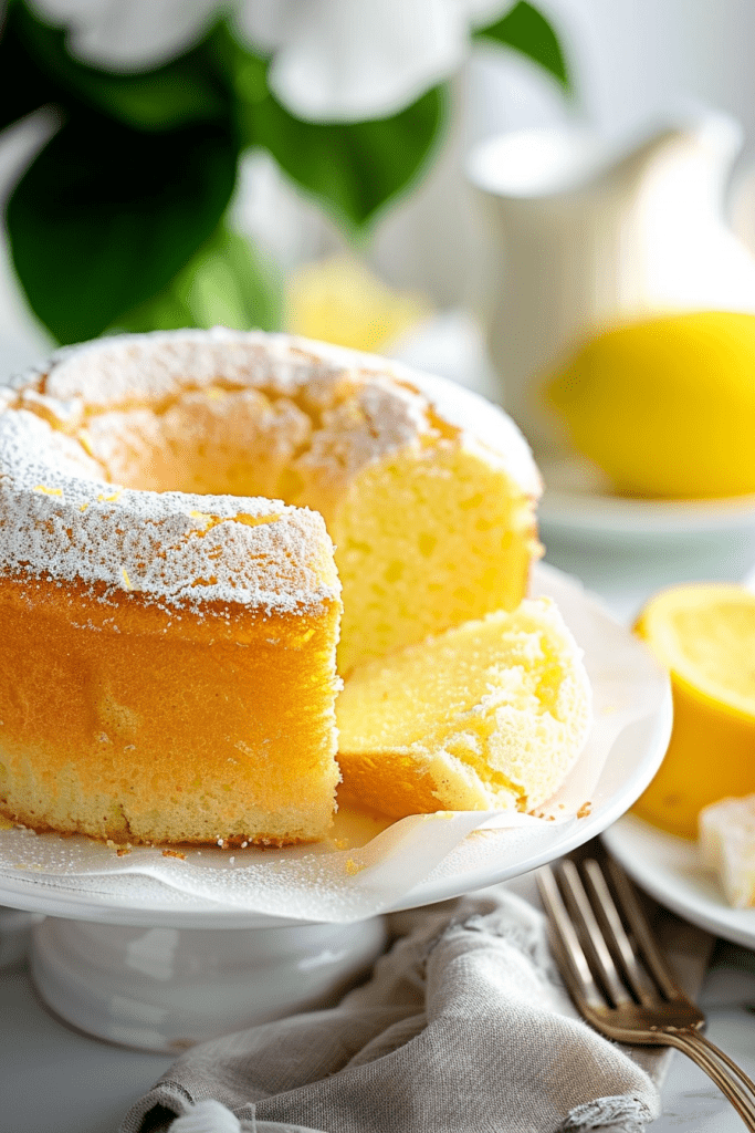 Serving Lemon Chiffon Cake