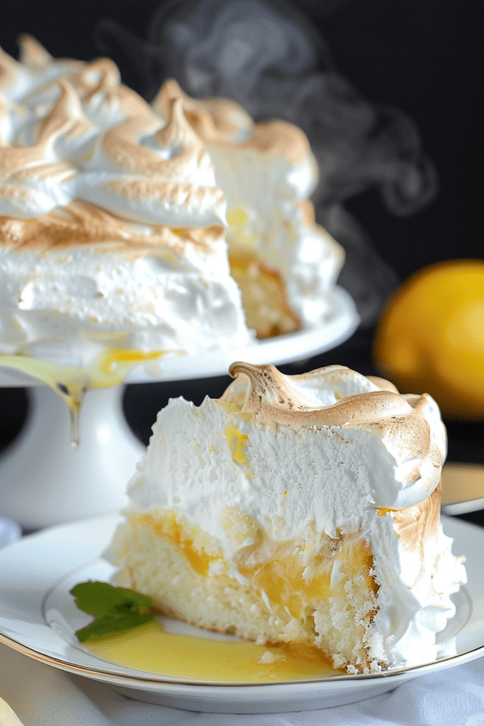 Serving Lemon Meringue Angel Cake