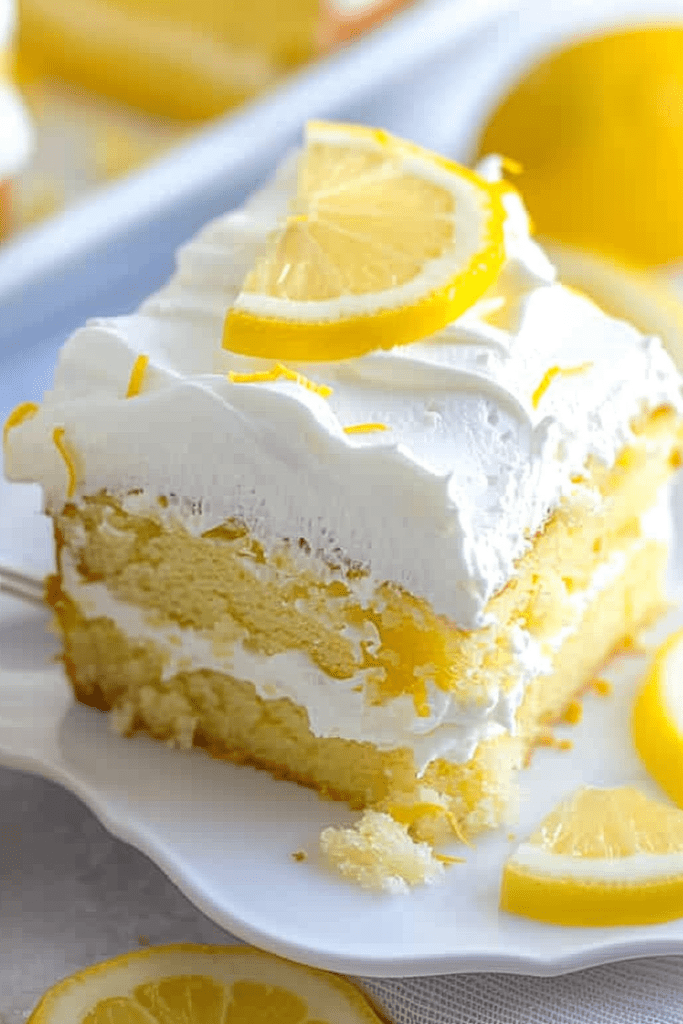 Serving Lemon Poke Cake