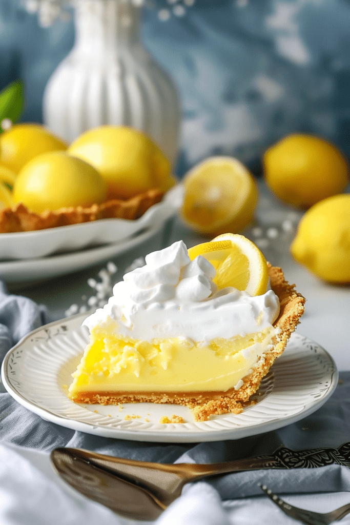 Serving Lemon Pudding Pie