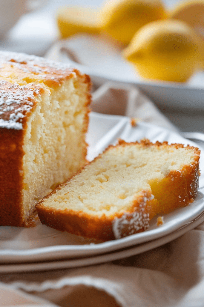 Serving Lemon Yogurt Pound Cake