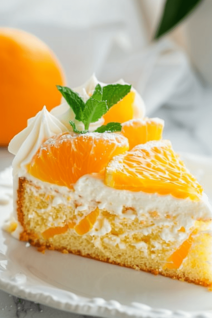 Serving Mandarin Orange Cake