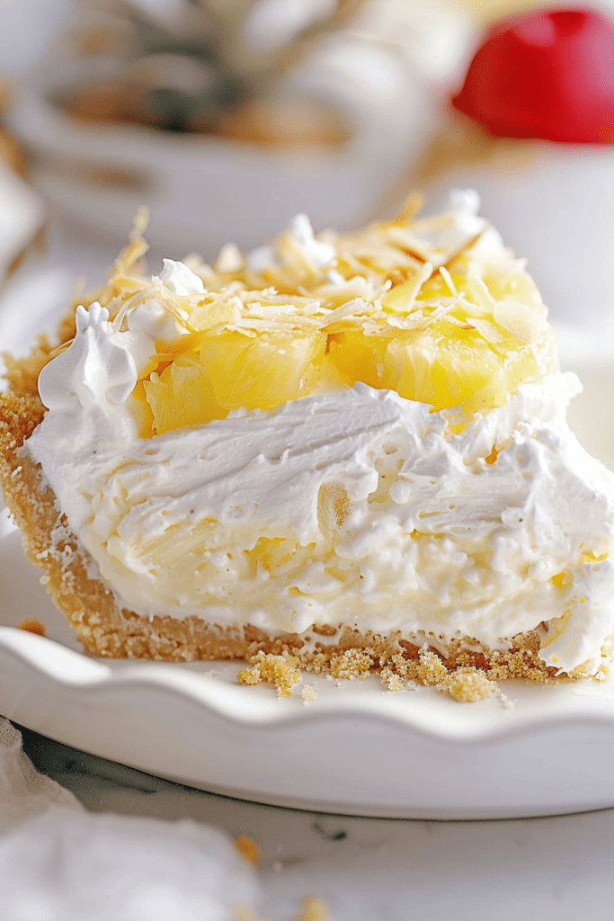 Serving No-Bake Pineapple Cream Pie