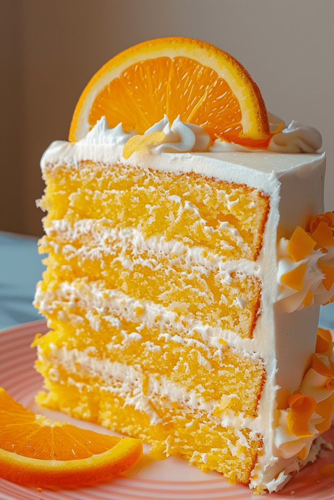 Serving Orange Dreamsicle Cake