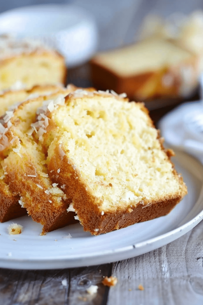 Serving Pina Colada Pound Cake