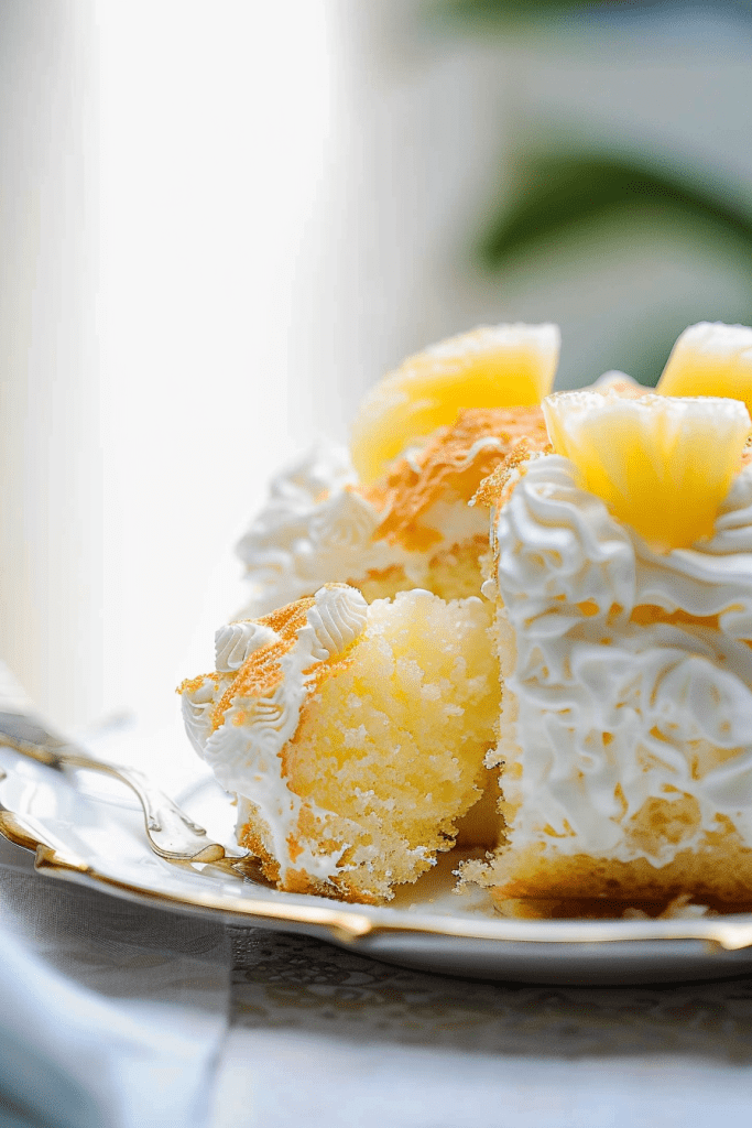 Serving Pineapple Angel Food Cake