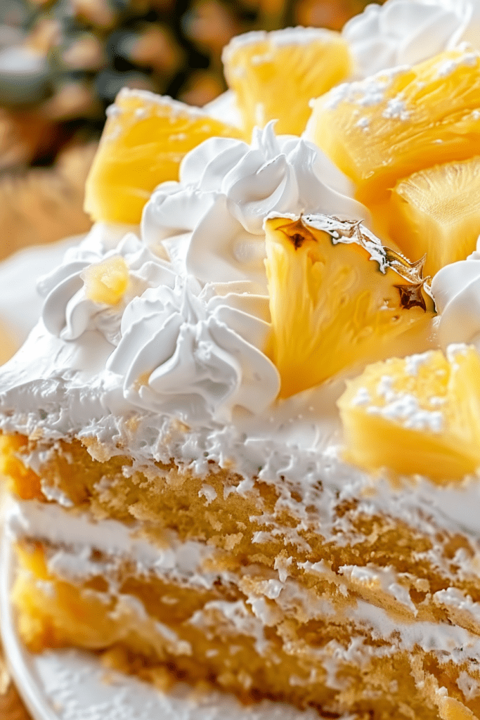 Serving Pineapple Poke Cake