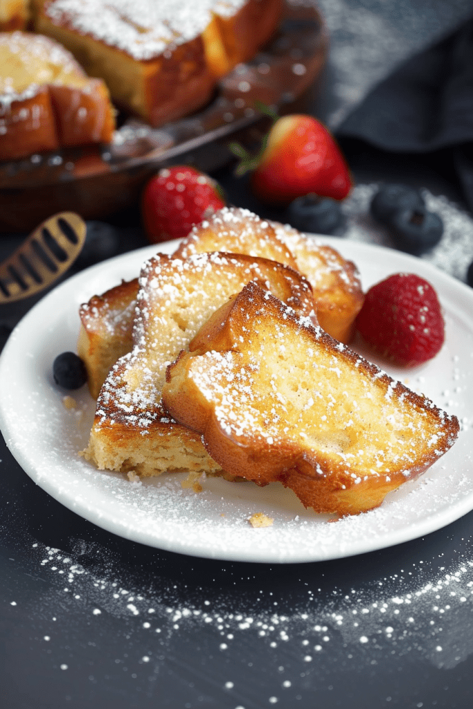 Serving Pound Cake French Toast