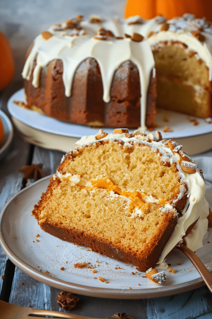 Serving Pumpkin Cream Cheese Pound Cake