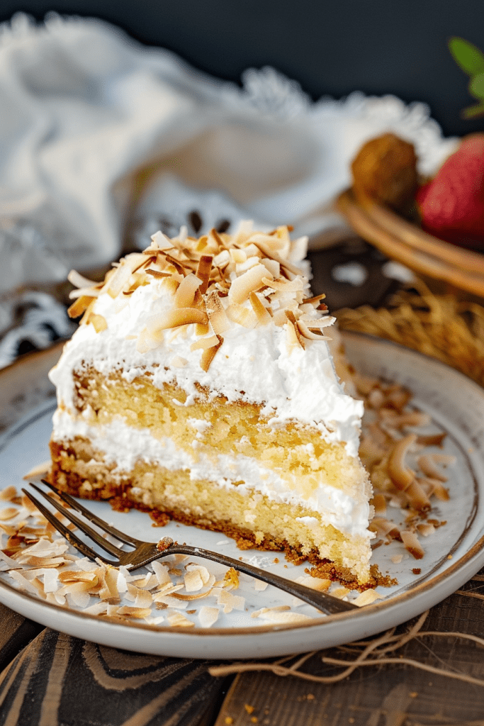 Serving Sour Cream Coconut Cake