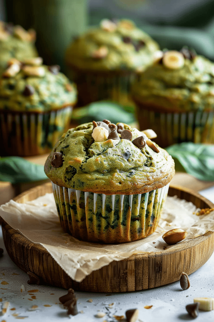 Serving Spinach Banana Muffins