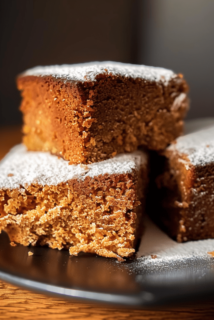 Serving Sticky Ginger Parkin