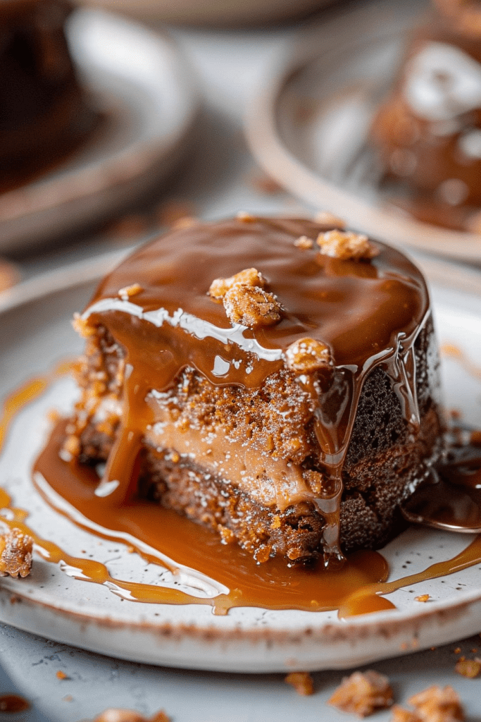 Serving Sticky Toffee Pudding Cake