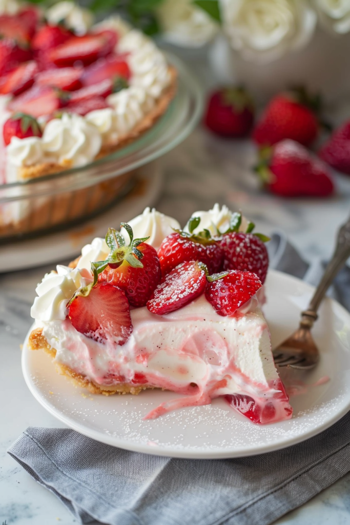 Serving Strawberry Cream Cheese Pie