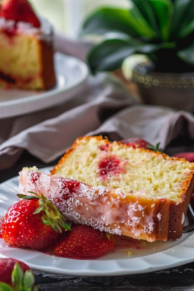 Serving Strawberry Jam Pound Cake