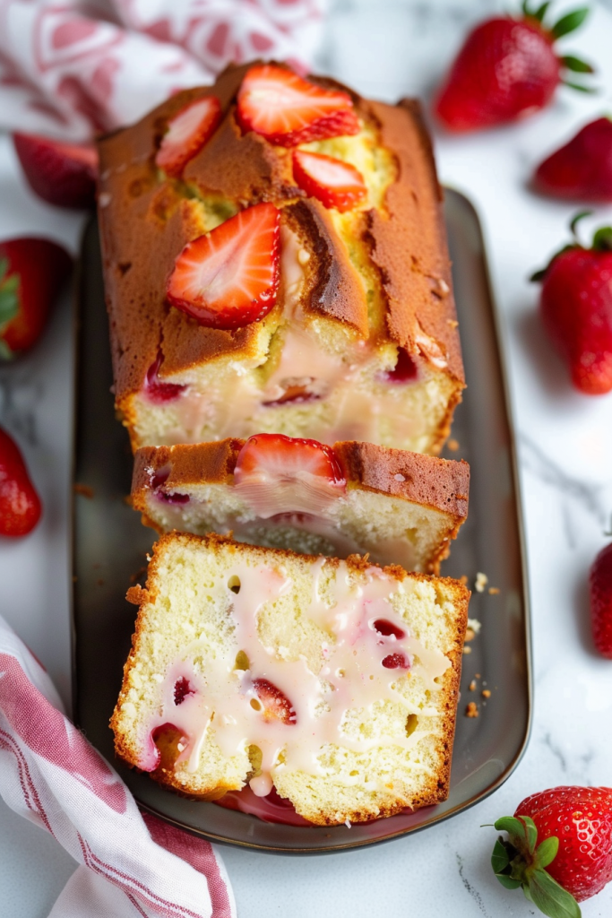 Serving Strawberry Pound Cake