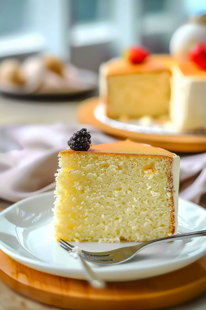 Serving Vanilla Sponge Cake