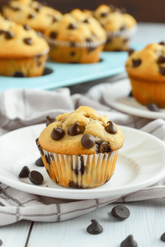 Skinny Banana Chocolate Chip Muffins