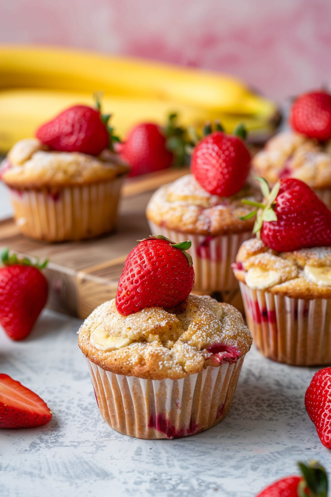 Storage Healthy Strawberry Banana Muffins