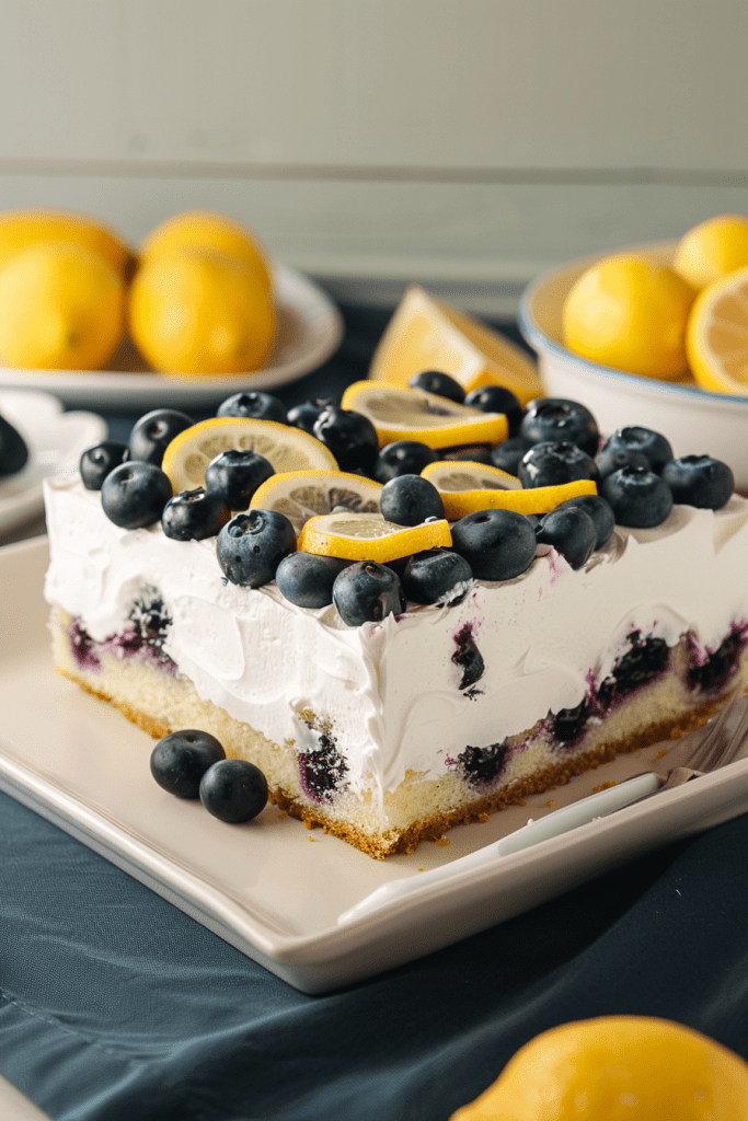 Storage Lemon Blueberry Poke Cake