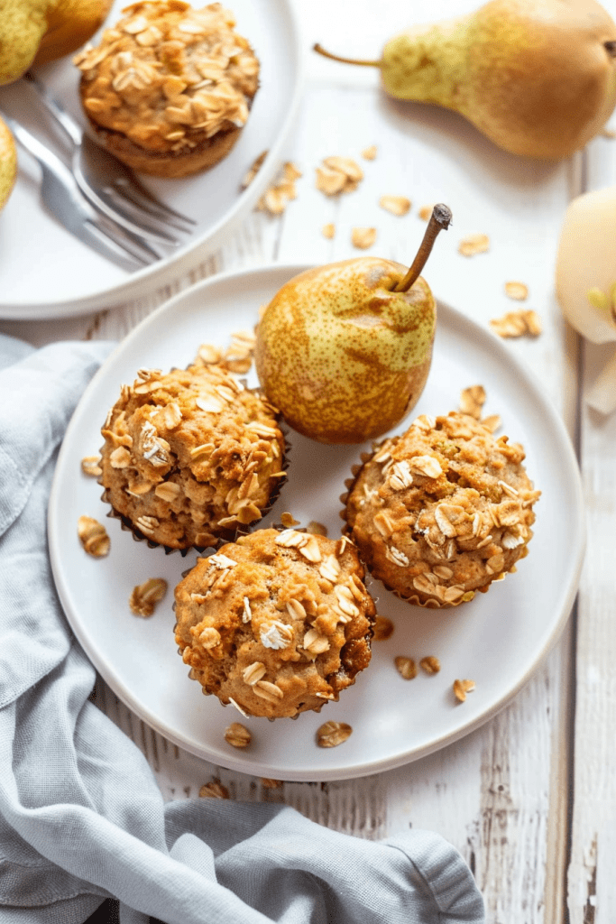 Storage Pear Oatmeal Muffins