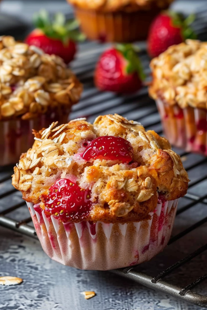 Storage Strawberry Oatmeal Muffins