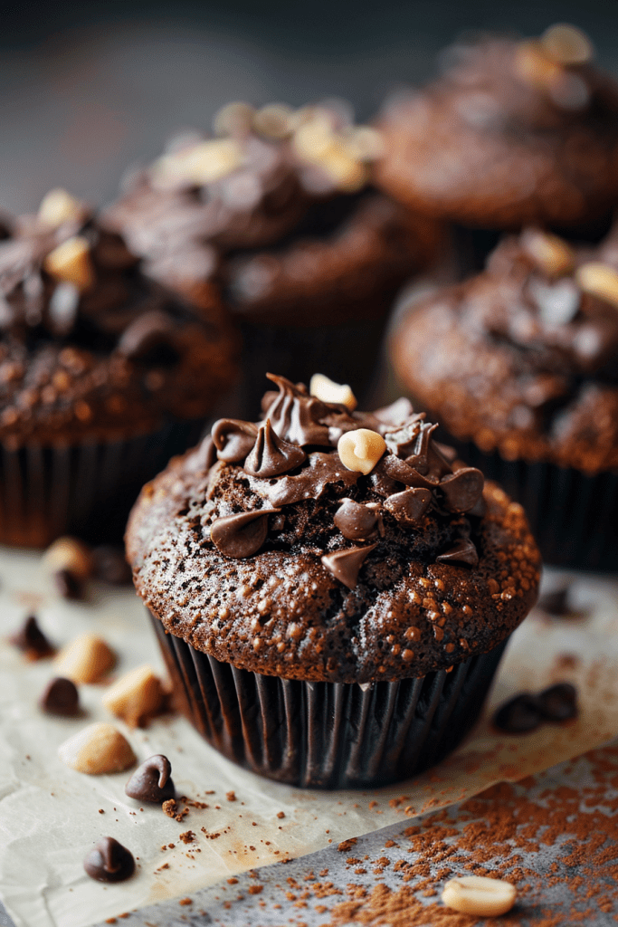 Storing Double Chocolate Peanut Butter Muffins