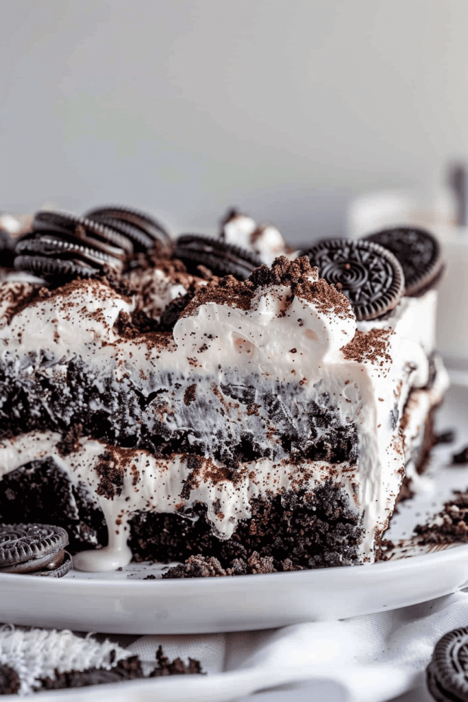 Storing Oreo Cookie Poke Cake