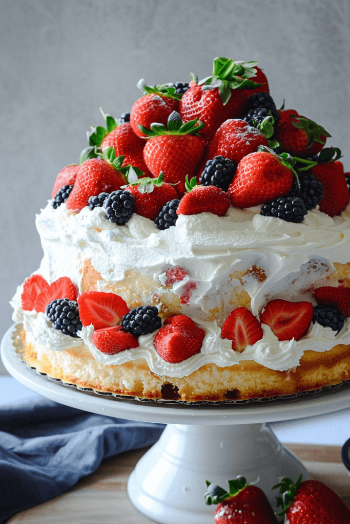 Strawberry Angel Food Cake Layered Lush