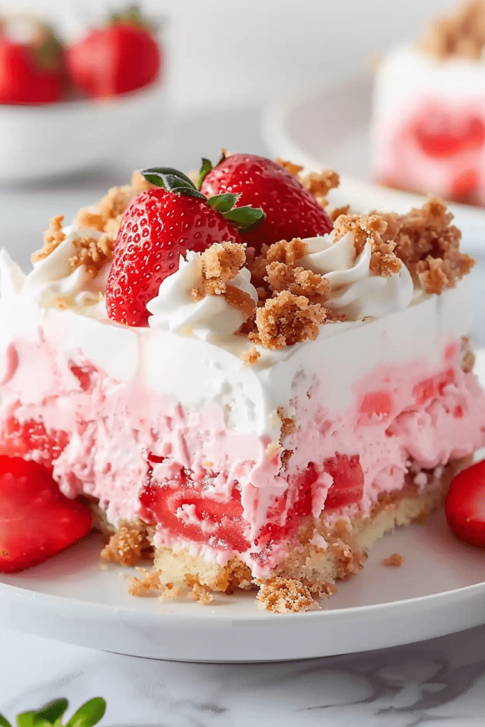 Strawberry Crunch Poke Cake Recipe