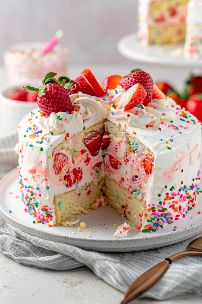 Strawberry Funfetti Ice Cream Cake Recipes