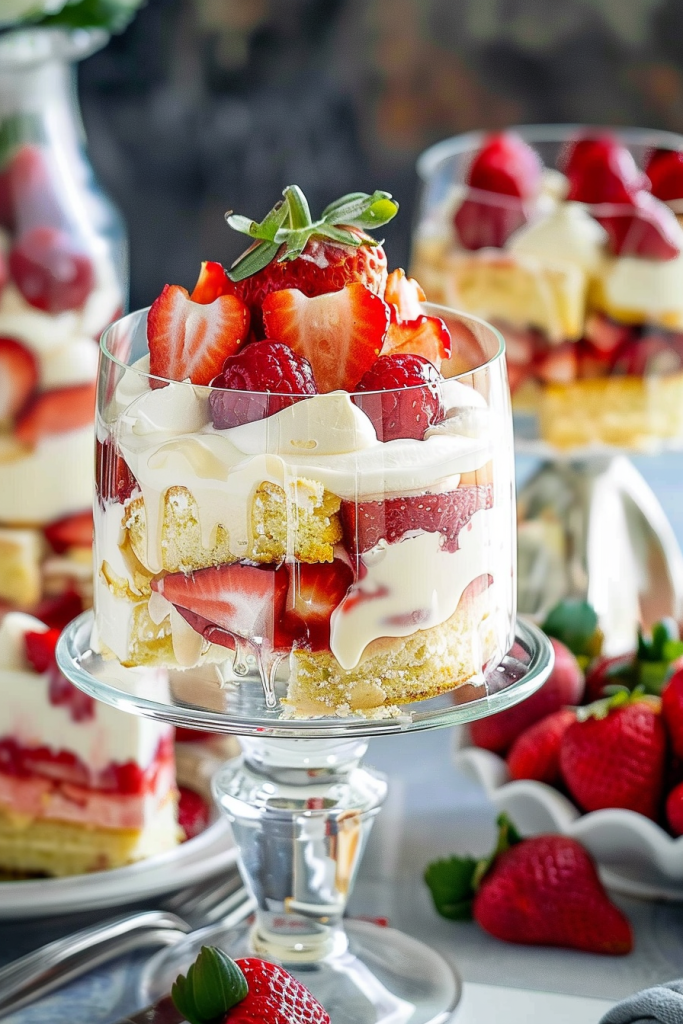 Strawberry Trifle with Pound Cake