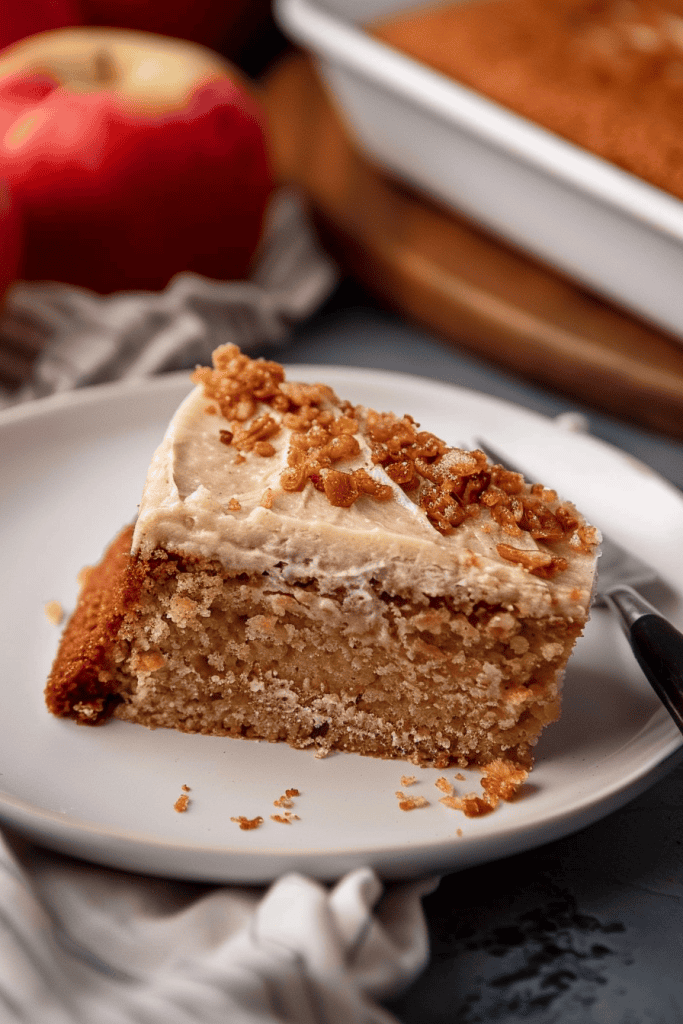 Assembling the Apple Butter Sheet Cake