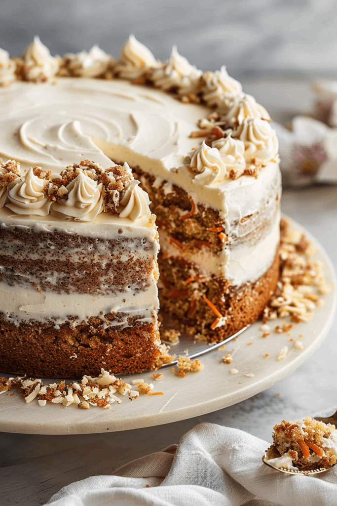 Assembling the Carrot Cake