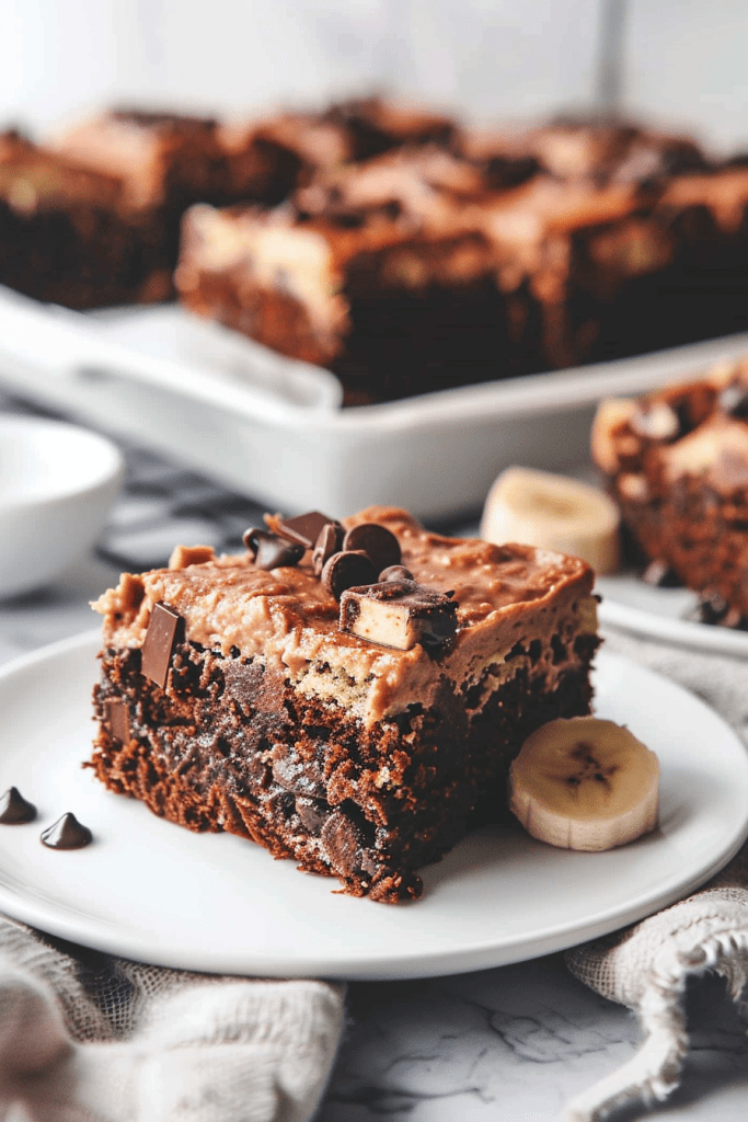 Assembling the Chocolate Banana Snack Cake