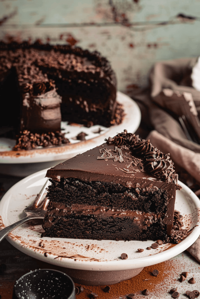 Assembling the Chocolate Blackout Cake