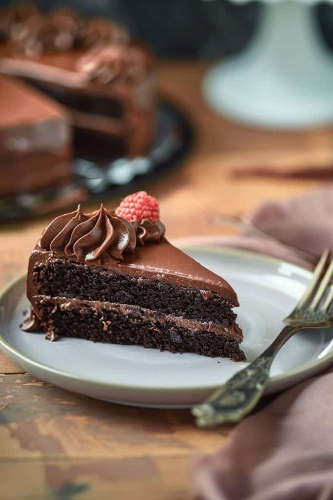 Assembling the Decadent Chocolate Cake