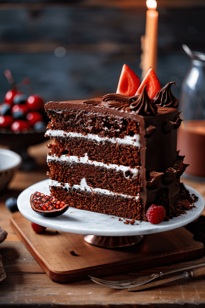 Assembling the Devil's Food Cake