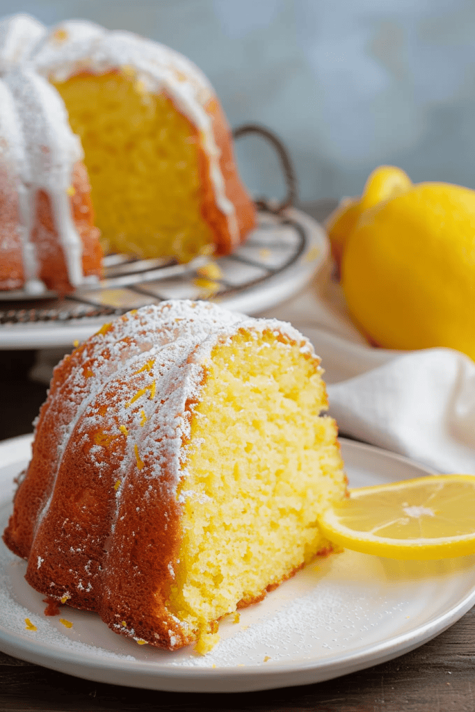 Assembling the Lemon Pound Cake with Cake Mix