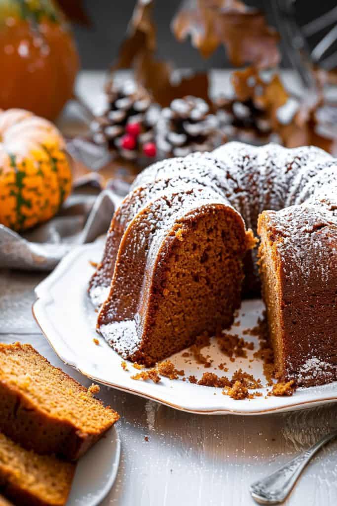 Assembling the Pumpkin Gingerbread Bundt Cake