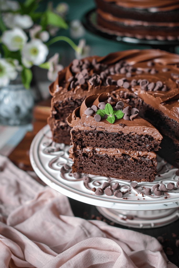 Assembling the Zucchini Double Chocolate Cake