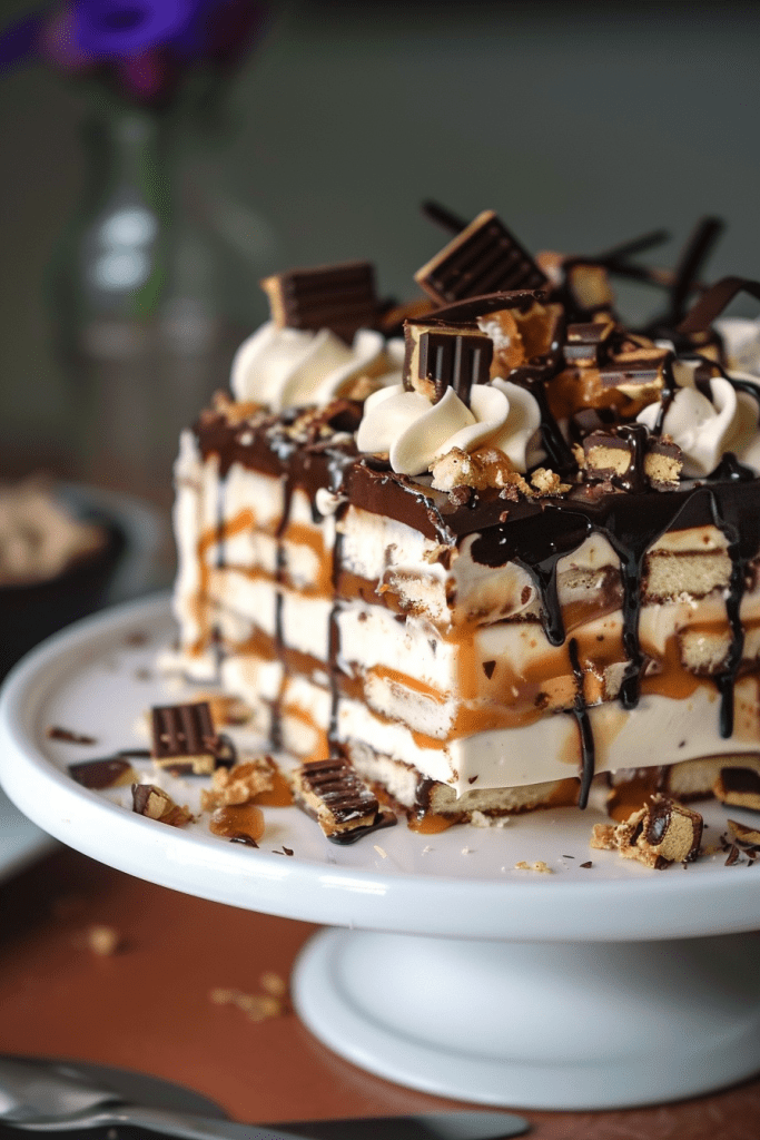 Assembly Snickers Ice Cream Cake