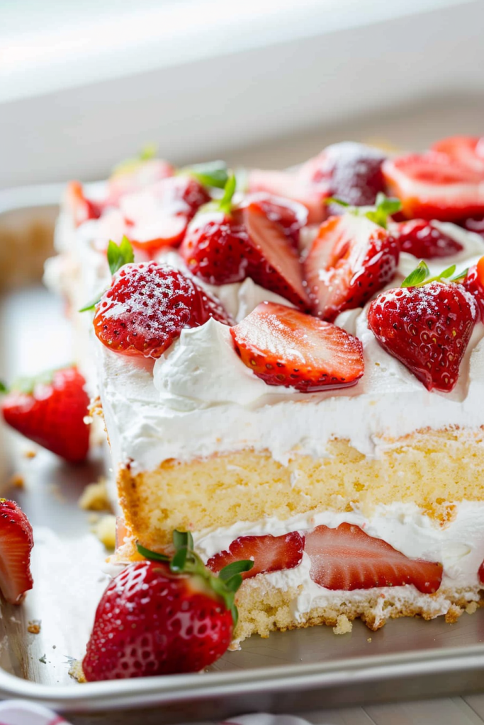 Assembly Strawberry Shortcake Sheet Cake