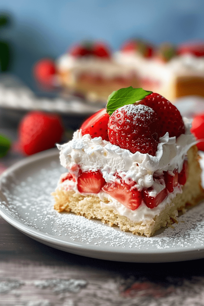 Assembly Tres Leches Cake with Strawberries