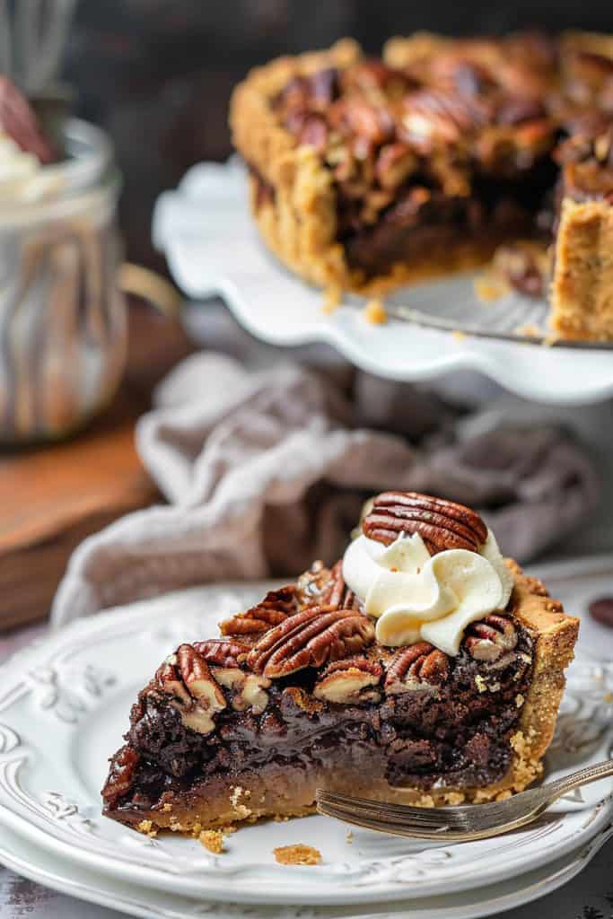 Assembly the Chocolate Pecan Pie Cake