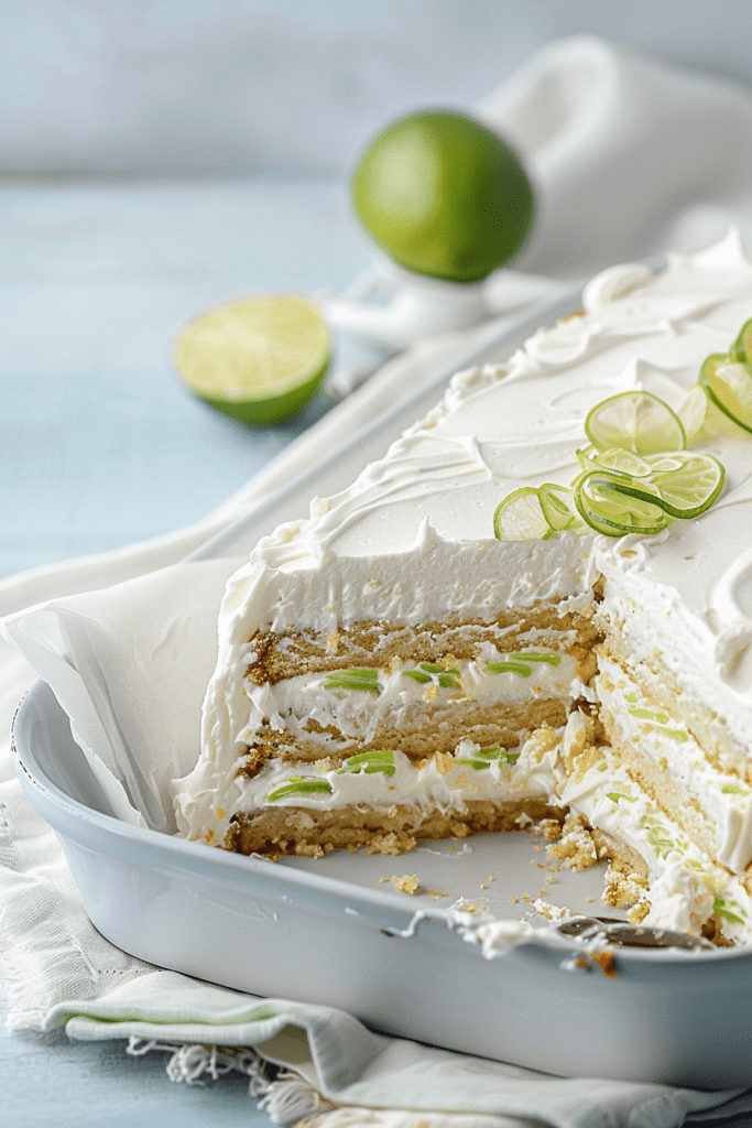 Assembly the Key Lime Icebox Cake