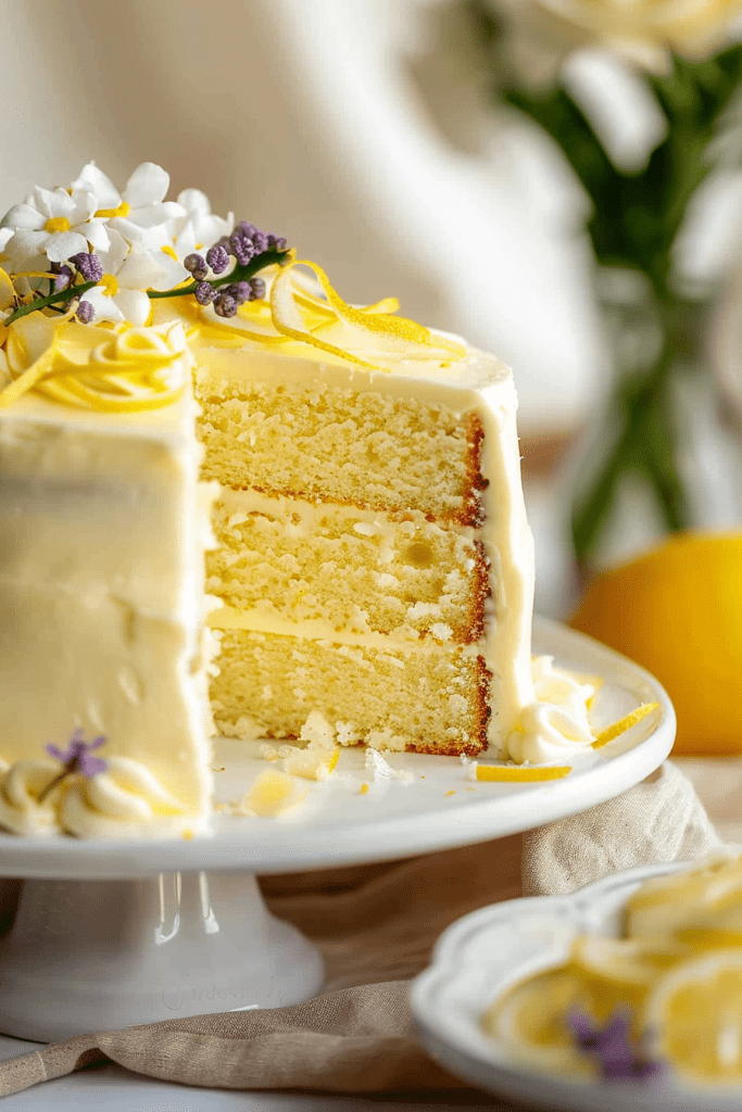 Baking Lemon Layer Cake with Lemon Cream Cheese Frosting