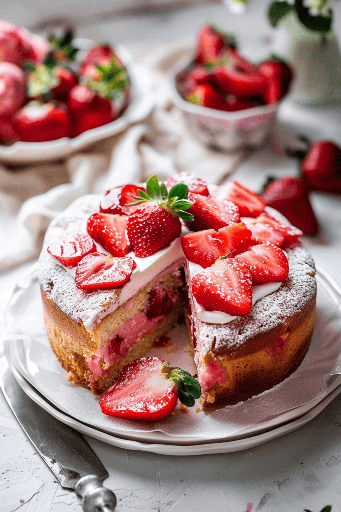 Baking Strawberry Yogurt Cake